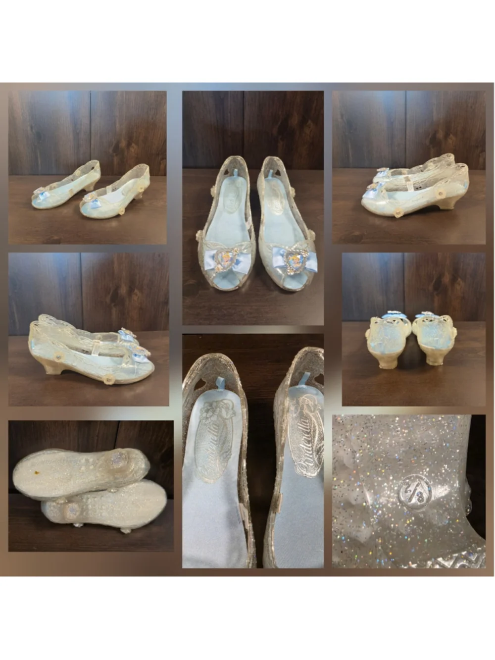 SET Disney Princess CINDERELLA Costume Cosplay Wand Tiara Shoes Halloween SZ 13